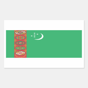 Turkmenistan/turkmenische Flagge Rechteckiger Aufkleber