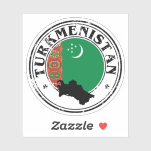 TurkmenistanSiegel-Rundflagge für Laptop-Bogen Aufkleber