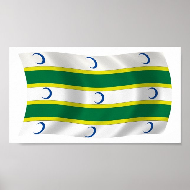 Turkmens Flag Poster Print (Vorne)