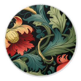 Türknauf - Art Nouveau floral rot Keramikknauf