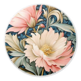 Türknauf - Art Nouveau rosa floral Keramikknauf