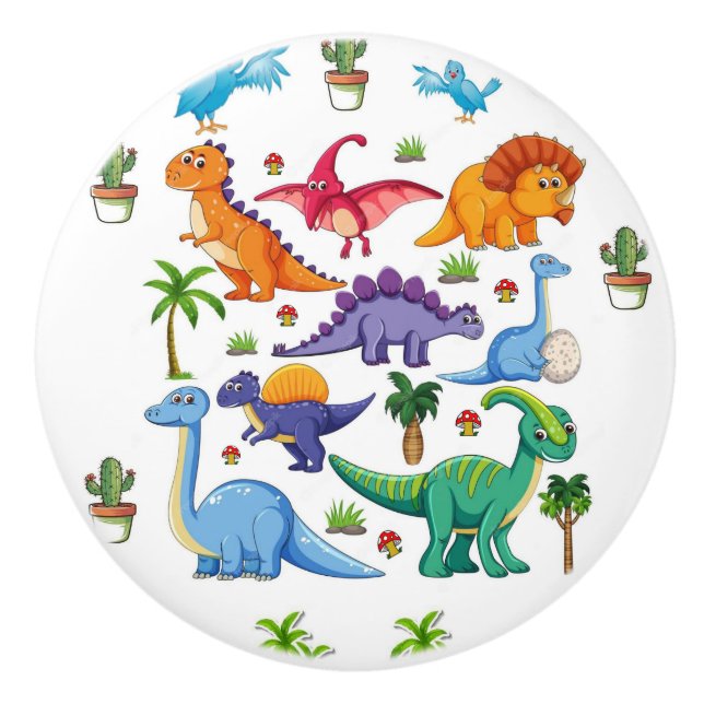 Türknauf-Dinosaurier Keramikknauf (Vorderseite)