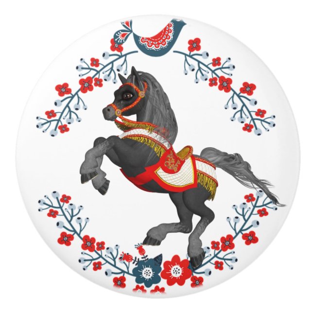 Türknaufpferd Keramikknauf (Vorderseite)