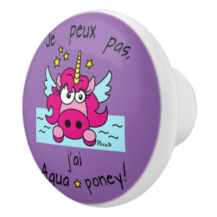 Türknopf „Einhorn, Aquaponey " Keramikknauf