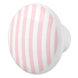 Türknopf Rosa und Weiß Streifen Keramikknauf