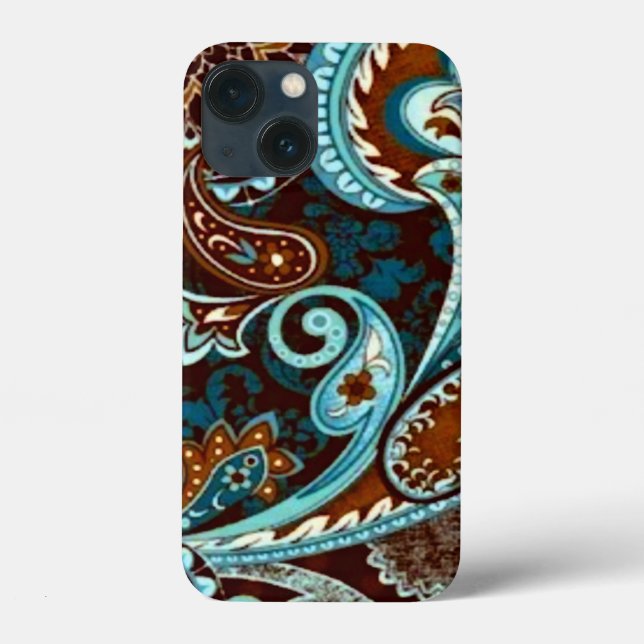 Türkquoise Brown Vintag Paisley Case-Mate iPhone Hülle (Rückseite)
