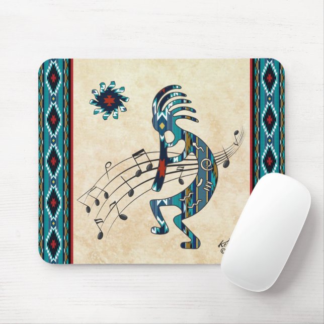 Türkquoise Kokopelli Mouse Pad Mousepad (Mit Mouse)