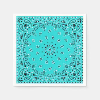 Türkquoise Paisley Bandana Scarf GRILLEN Picnic Na Serviette