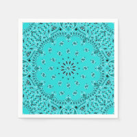 Türkquoise Paisley Bandana Scarf GRILLEN Picnic Na