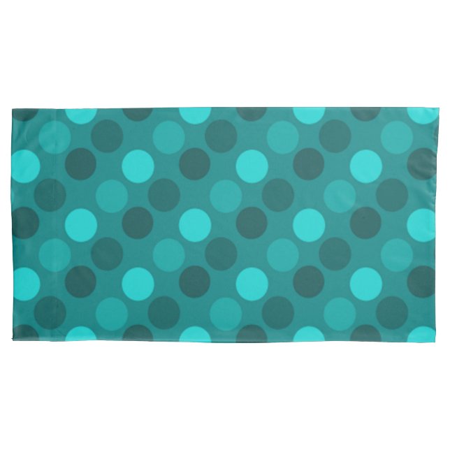 Türkquoise Polka Dot Kissenbezug (Vorderseite)