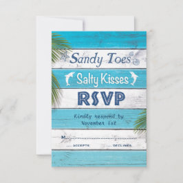 Türkquoise Sandy Toes Salty Kisses UAWG RSVP Karte