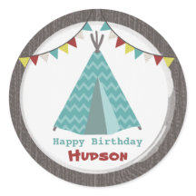 Türkquoise Tipi Birthday Sticker