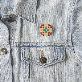 Türkquoise Zia Tribal Brown Tan Button