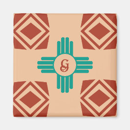 Türkquoise Zia Tribal Brown Tan Magnet