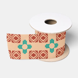 Türkquoise Zia Tribal Brown Tan Satinband