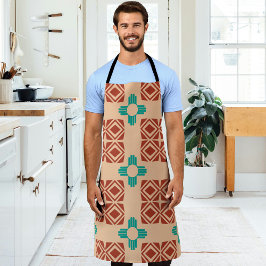 Türkquoise Zia Tribal Brown Tan Schürze