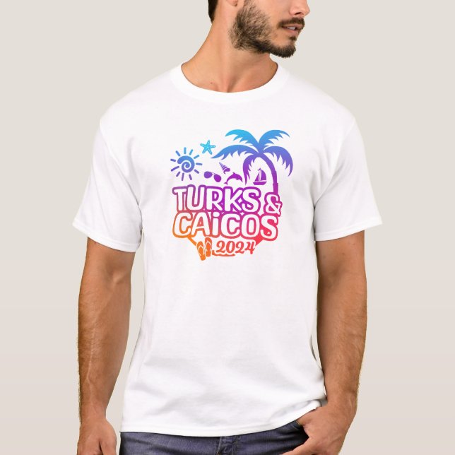 Turks and Caicos 2024 T-shirt vacances ou voyage (Devant)