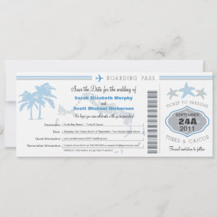 Turks & Caico Enregistrer la date Carte d'embarque