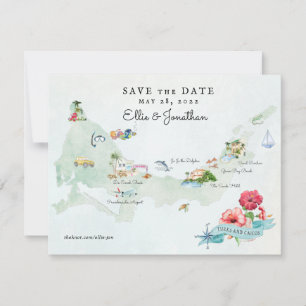Turks & Caicos Carte d'itinéraire de mariage de