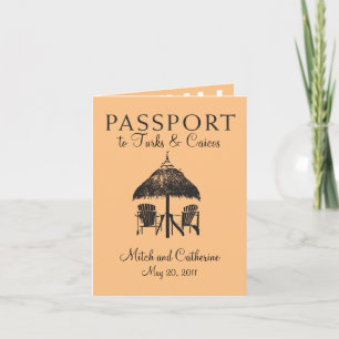 Turks & Caicos Faire-part de mariage de passeport
