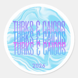 Turks- und Caicos-Aufkleber Runder Aufkleber