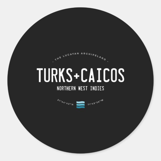 Turks und Caicos Beach Waves Runder Aufkleber (Vorderseite)