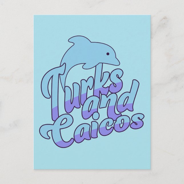 Turks und Caicos Dolphin Postkarte (Vorderseite)