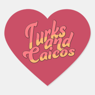Turks und Caicos Herz-Aufkleber