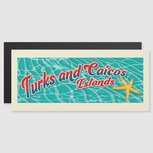 Turks und Caicos Magnetkarte (Vorne/Hinten)