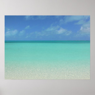 TURKS- UND CAICOS-MEERESBLICK/ MEERESSAND UND HIMM POSTER