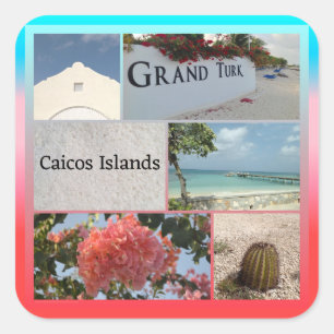 Turks und Caicos Quadratischer Aufkleber