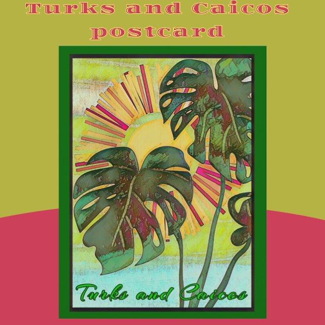 Turks und Caicos Tropisches Paradies Kunst Postkarte (Von Creator hochgeladen)