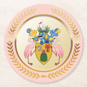 Turks- und Caicos-Wappen Runder Pappuntersetzer