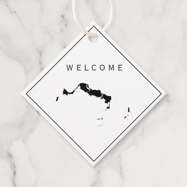 Turks und Caicos Wedding Welcome Bag Geschenkmarke Geschenkanhänger (Vorderseite)