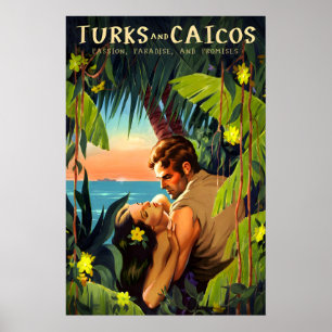 Turks- und Caicosinseln Karibik Lucayan Reise Poster