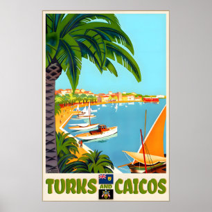 Turks- und Caicosinseln Karibik Lucayan Reise Poster