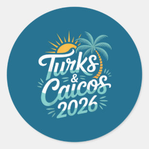 Turks- und Caicosinseln Souvenirs 2026 Runder Aufkleber