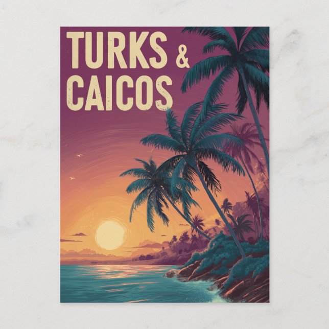 Turks- und Caicosinseln Vintag Postkarte (Vorderseite)