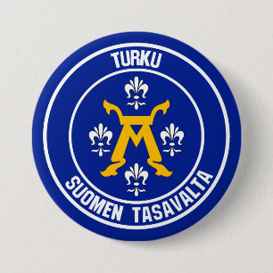 Turku Round Emblem Button