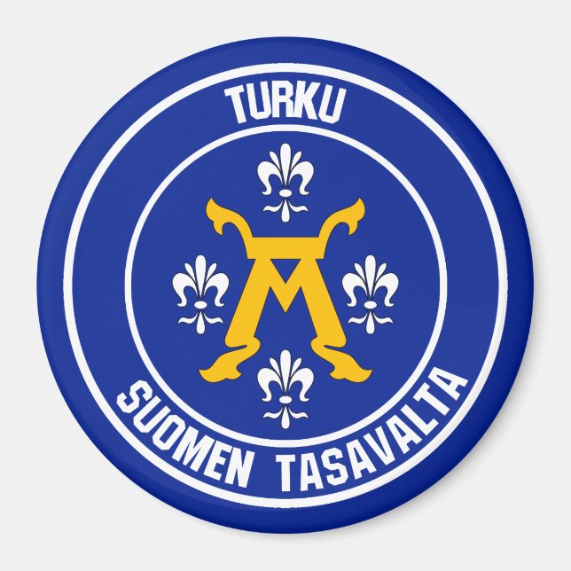 Turku Round Emblem Magnet (Vorne)