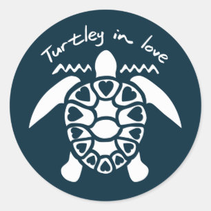 Turley in Liebe - Schildkröte Runder Aufkleber