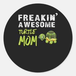 Turlte Lover Freakin' A Wesome Turlte Mama Runder Aufkleber