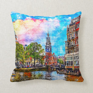 Turm am Amstel Fluss. Amsterdam. Niederlande. Kissen