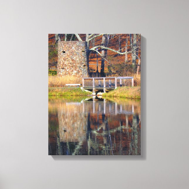 Turm am Teich Leinwanddruck (Vorderseite)