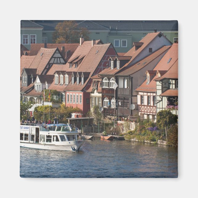 Turm Boat in Little Venice and River Regnitz Magnet (Vorne)