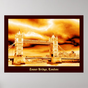 Turm-Brücke im Gold Poster