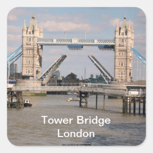 Turm-Brücken-London-Aufkleber Quadratischer Aufkleber