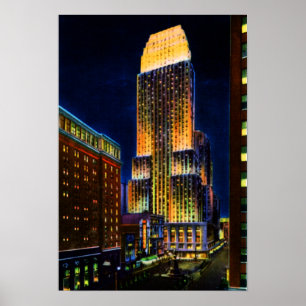 Turm Cincinnatis Ohio Carew nachts Poster