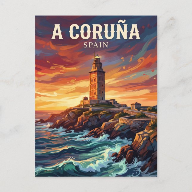 Turm des Herkules Spanien Postkarte (Vorderseite)