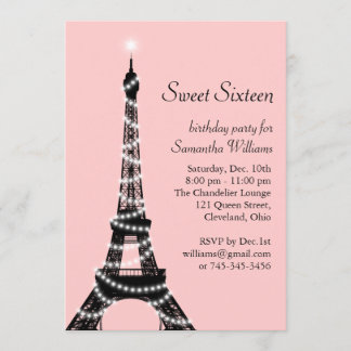 Turm-Einladung 16. Geburtstag Eiffel Einladung
